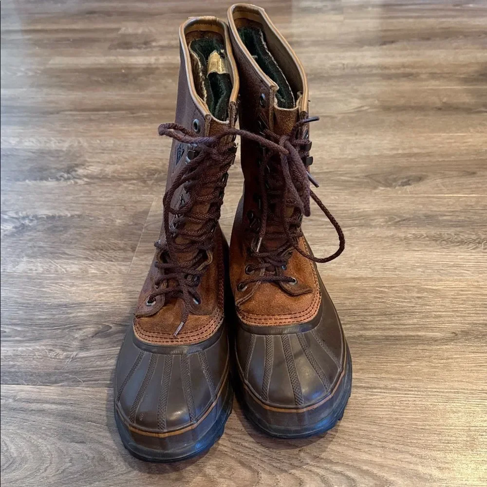 Sorel Maverick Brown Tall Leather Lace Up Snow Boots 7